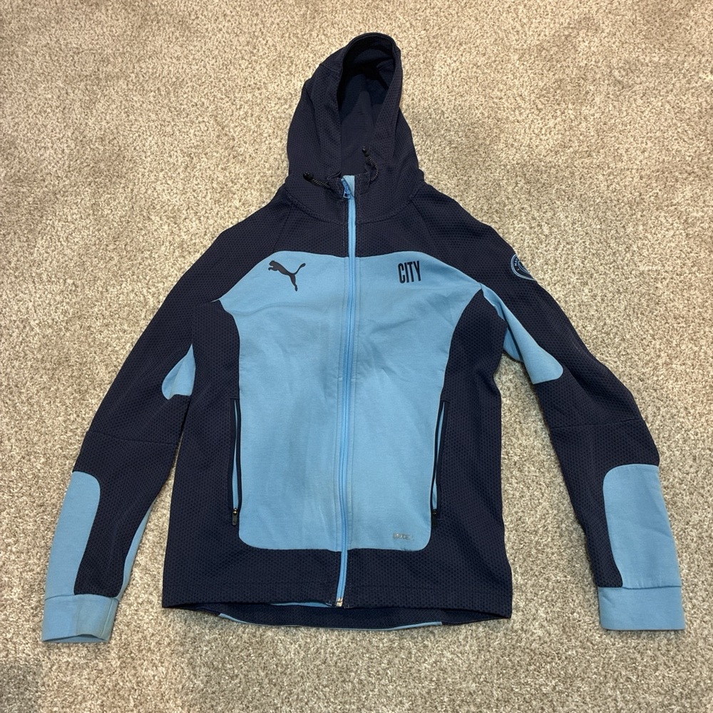 Men’s Manchester City Puma Navy and Light Blue Jacket